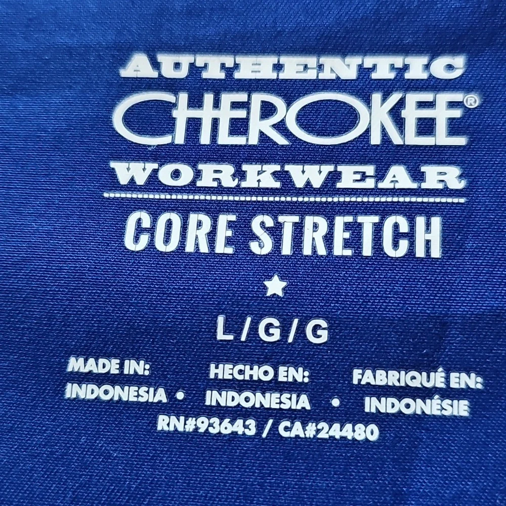 Cherokee Galaxy Blue Short Sleeve VNeck Medical Scrub Top Women's Size Large NWT - Picture 11 of 15